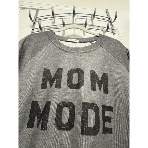 Blooming‎ Jelly Women's XXL Sweatshirt Gray "MOM MODE" Cozy Pullover NWT Mother - Picture 3 of 16